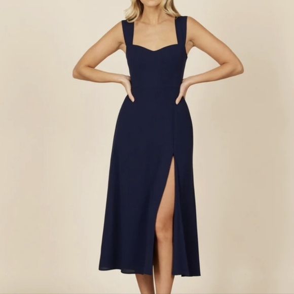 Park & Fifth Dresses & Skirts - Park & Fifth navy blue Hastings sleeveless midi dress with slit